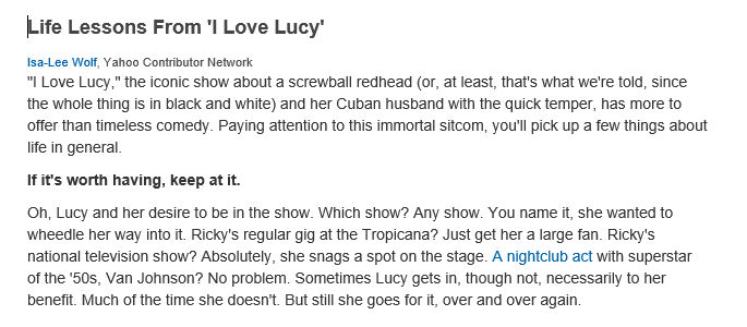 Life lessons I love Lucy